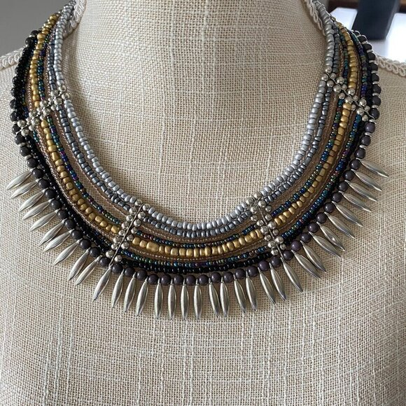 Swazi Style Vintage Handmade Beaded Choker Necklace​​ - Picture 2 of 8